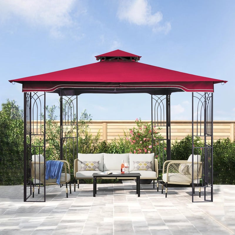 SCOCANOPY Replacement Gazebo Canopy for 10 x 12 Regency II Patio Gazebo Model L-GZ798PST,A101004104,A101004105,(Burgundy) - Image 1