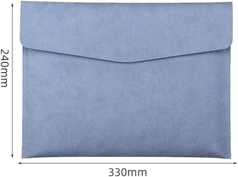 Folder A4 Folder, School and Office Supplies, Storage Bag Faux Leather Document, Business Information File Jackets(Blue) - Image 2