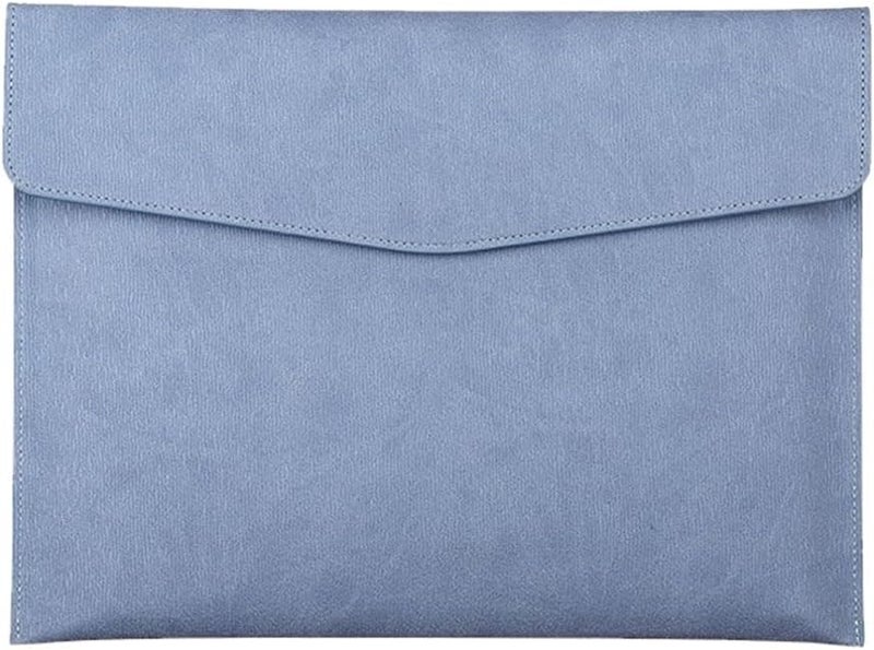 Folder A4 Folder, School and Office Supplies, Storage Bag Faux Leather Document, Business Information File Jackets(Blue) - Image 1
