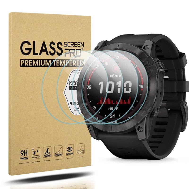 Suoman 4-Pack Screen Protector for Garmin Fenix 8 51mm/ for Garmin Fenix 7X 51mm, [Anti-Scratch] 2.5D 9H Hardness Ultra-Thin Tempered Glass Screen Protective Film - Image 1