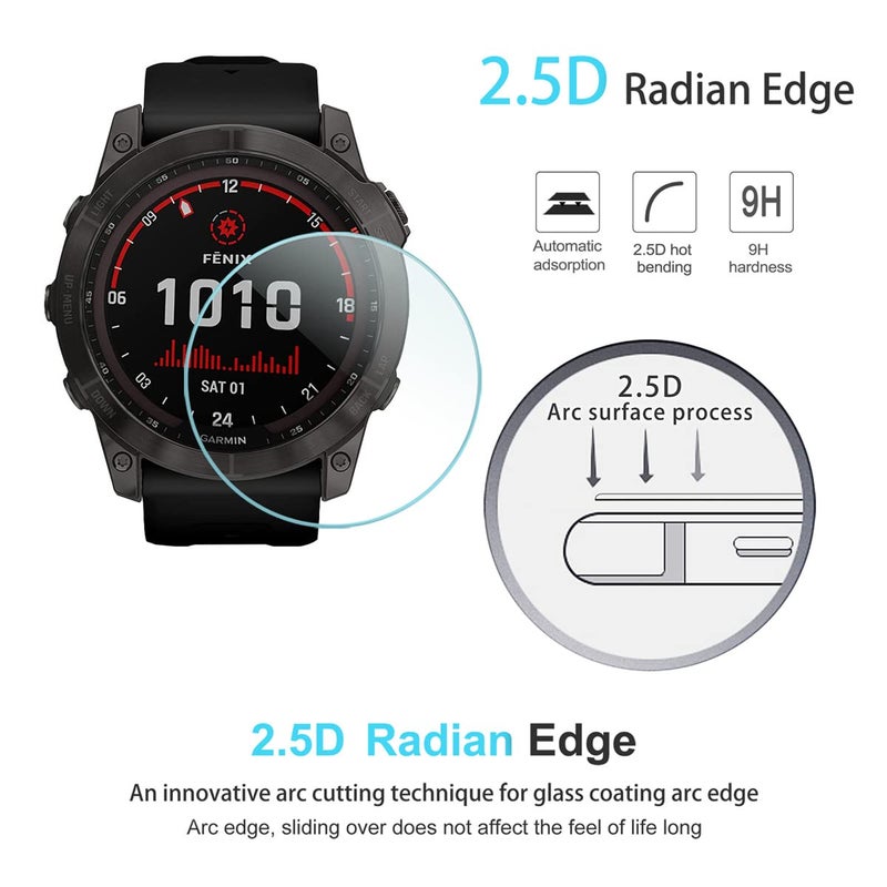 Suoman 4-Pack Screen Protector for Garmin Fenix 8 51mm/ for Garmin Fenix 7X 51mm, [Anti-Scratch] 2.5D 9H Hardness Ultra-Thin Tempered Glass Screen Protective Film - Image 3