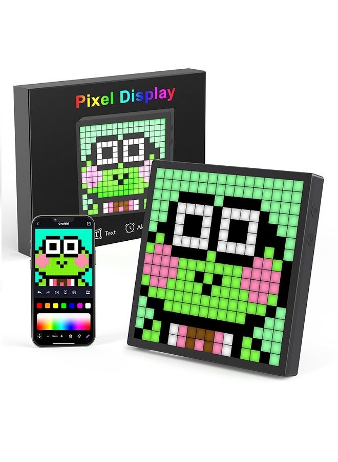 yalilai LED Pixel Display, Programmable 16x16 Pixel Art LED Screen with APP Control for Kids Boys Girls, Creative Animations, Fun Text and Digital Clock, Gaming Accessories for Desk, Wall Room Decor  - Image 1
