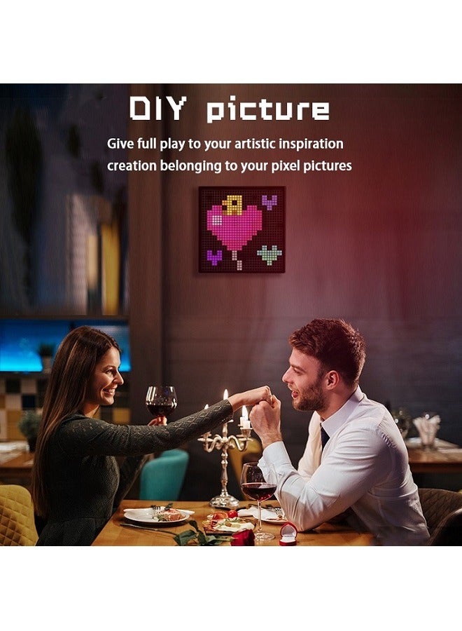yalilai LED Pixel Display, Programmable 16x16 Pixel Art LED Screen with APP Control for Kids Boys Girls, Creative Animations, Fun Text and Digital Clock, Gaming Accessories for Desk, Wall Room Decor  - Image 5