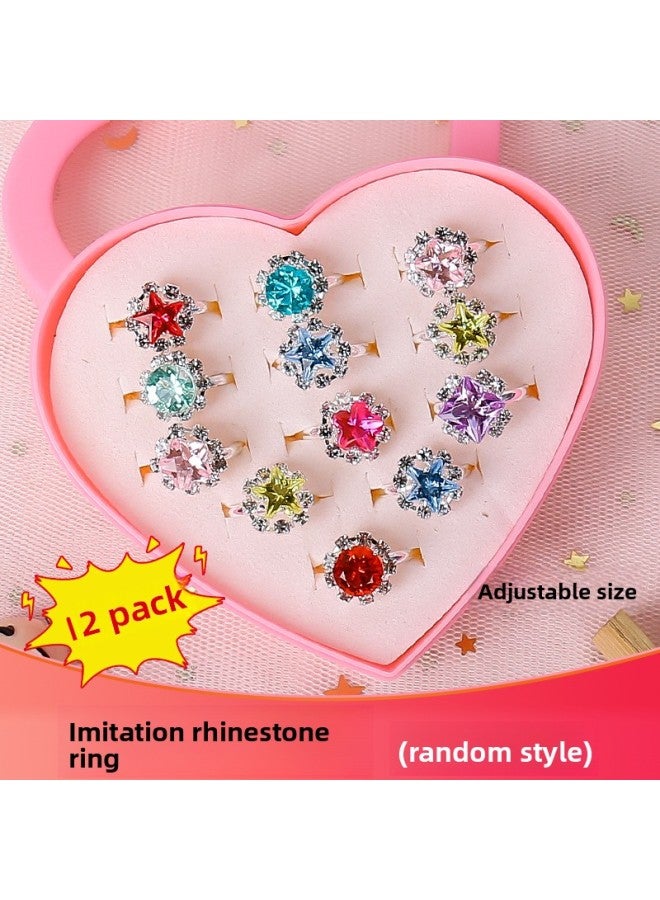 Children's Ring Ring Baby Girl Princess Cute Girl Jewelry Toy Cartoon Plastic Small Ring Toddler 