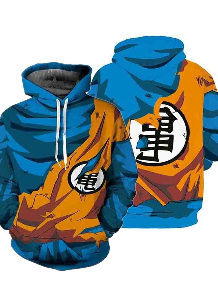 Loquat Seven Dragon Ball Wukong 3D Digital Printed Sweater Loose Hooded