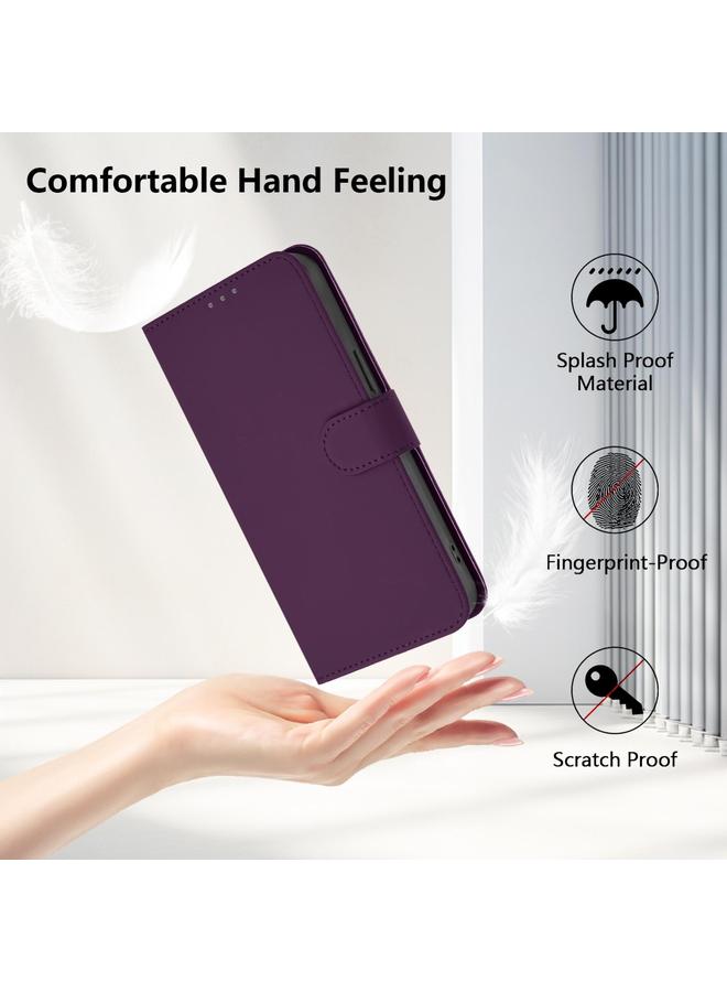 Case For Honor 400 Lite Skin Feel Solid Color Leather Phone Case with Lanyard