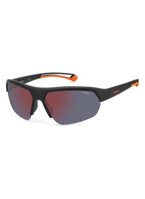 Unisex Polarized Rectangular Sunglasses - Pld 7048/S Black Millimeter - Lens Size: 65 Mm