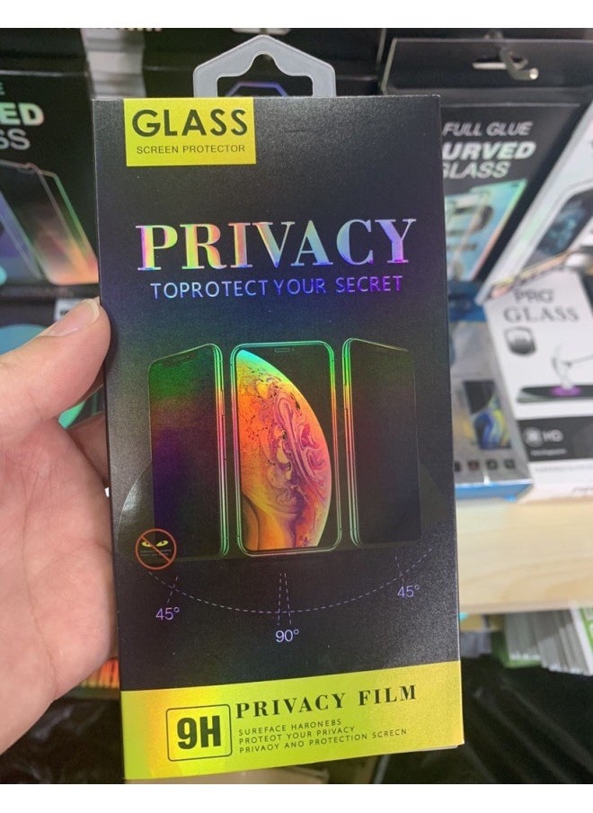 Generic - Anti-peeping Protective Film For Apple 16pro Mobile Phone Glass 14 Hard Edge Apple 15 Full Screen Anti-peeping Tempered Film-Color:28 High Aluminum Full Screen Anti-peep Tempered Film (with Packaging)-Dimensions:Apple 16pro Max - Image 1