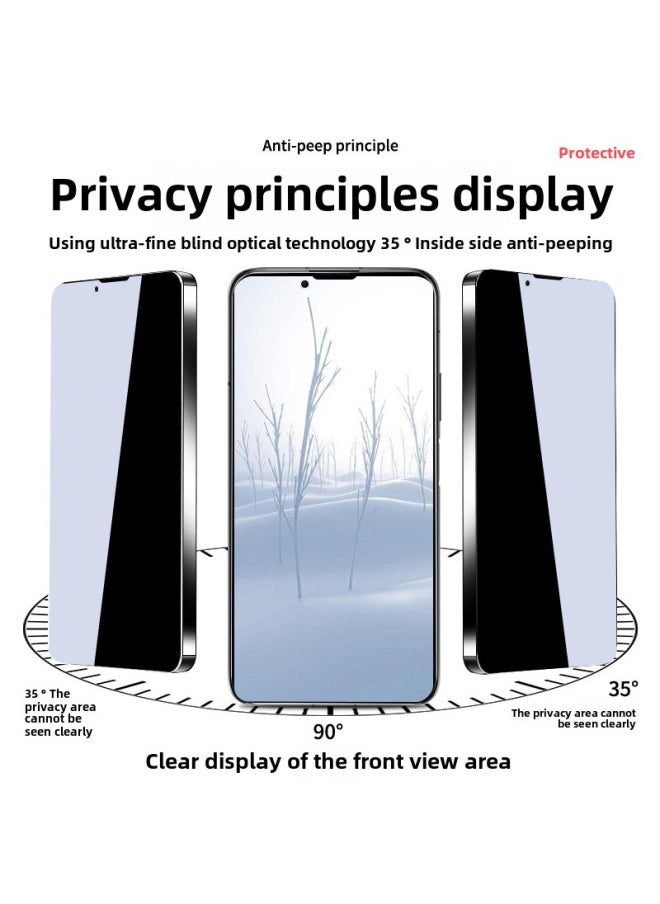 Generic - Anti-peeping Protective Film For Apple 16pro Mobile Phone Glass 14 Hard Edge Apple 15 Full Screen Anti-peeping Tempered Film-Color:28 High Aluminum Full Screen Anti-peep Tempered Film (with Packaging)-Dimensions:Apple 16pro Max - Image 1