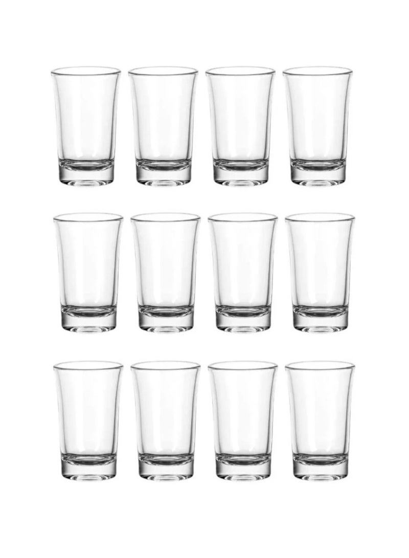 6-Pieces Round mini Glass Set with Heavy Base 40ml  - Image 1