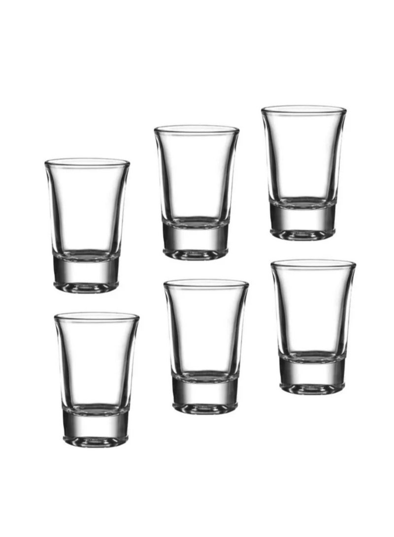 6-Pieces Round mini Glass Set with Heavy Base 40ml  - Image 3
