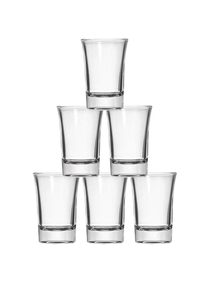 6-Pieces Round mini Glass Set with Heavy Base 40ml  - Image 4