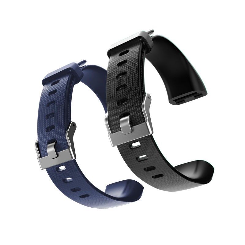 ENGERWALL Watch Band ONLY for Fitness Tracker S5, Replacement Bands Fit for Runmefit S5 Fitness Tracker Smart Watch (Blue + Black) - Image 1