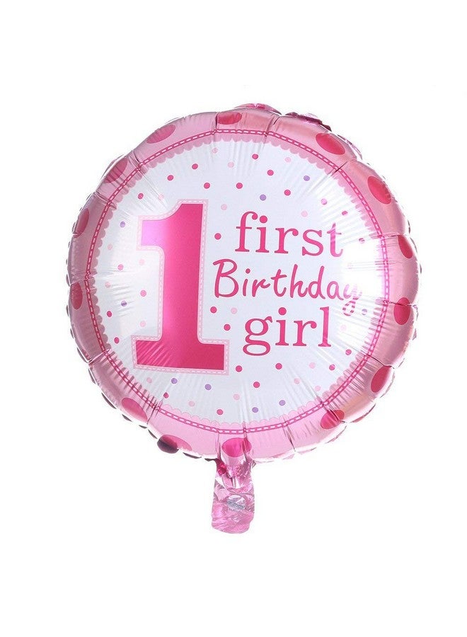 FI - FLICK IN 30 Pcs Latex 1st Birthday Baby Girl Combo Photo Heart Round Balloons Decorative Set Room Decor for Girls Party Theme First Year Bday for Kids Decoration Items (Pack of 30, Pink) - Image 5