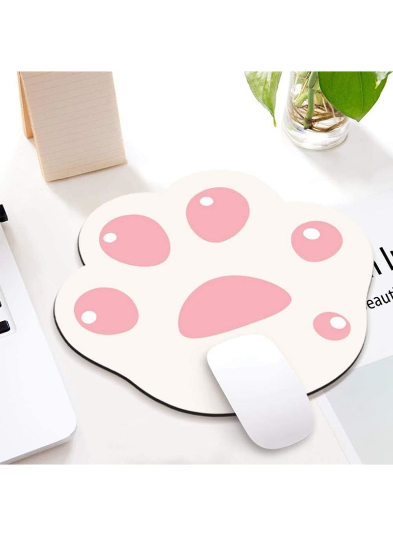 SOLARAE Cat Paw Pattern Mouse Pad, Cat Mouse Pad, Cartoon Mouse Pad (1pc, Pink-White Paw, 28 * 25mm) - Image 1