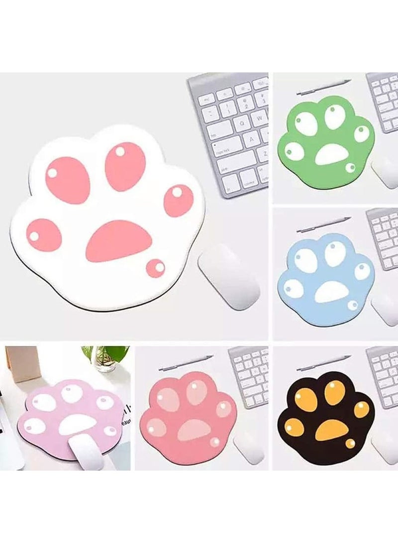 SOLARAE Cat Paw Pattern Mouse Pad, Cat Mouse Pad, Cartoon Mouse Pad (1pc, Pink-White Paw, 28 * 25mm) - Image 3