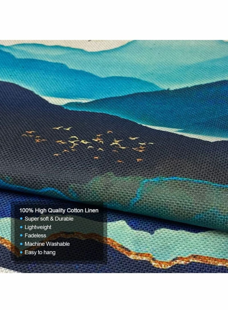 Captaintech 2 Pack Tapestry Wall Hanging Japanese Tapestries Art Sunset Nature Landscape(14"W x 20"L) - Image 1