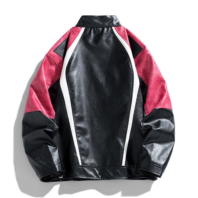 Men'S Pu Leather Coat Stand Collar Motorcycle Jacket Leather Men'S Korean Slim Fit Non-Iron Fashion Men'S Clothing - Image 5
