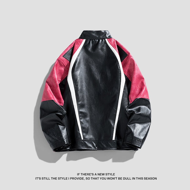 Men'S Pu Leather Coat Stand Collar Motorcycle Jacket Leather Men'S Korean Slim Fit Non-Iron Fashion Men'S Clothing - Image 4