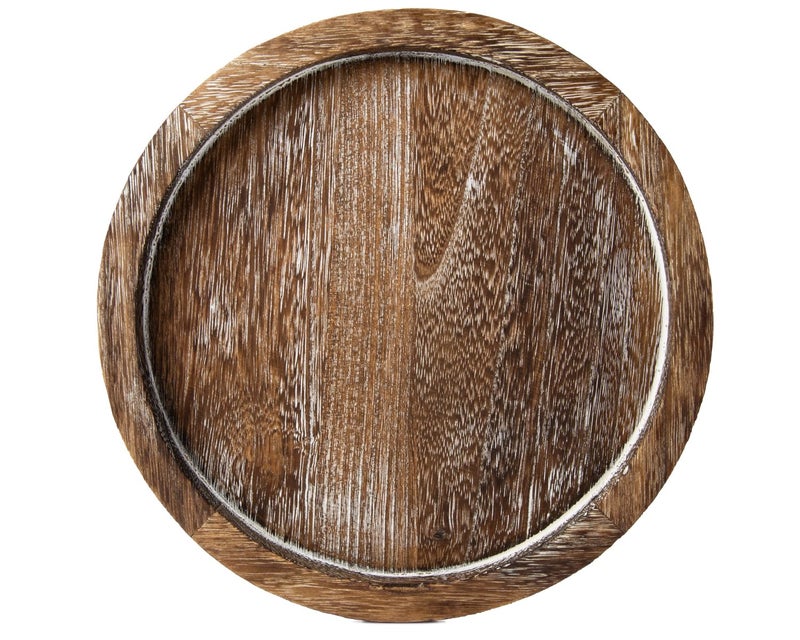 Comfify 11" Round Decorative Tray for Farmhouse Table Decor, Coffe Table, Kitchen Centerpieces, Ottoman Tray - Bandejas - Image 1