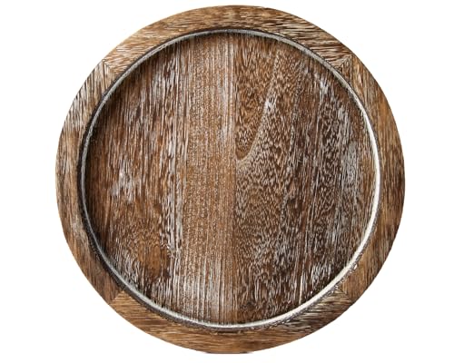 Comfify 11" Round Decorative Tray for Farmhouse Table Decor, Coffe Table, Kitchen Centerpieces, Ottoman Tray - Bandejas - Image 2