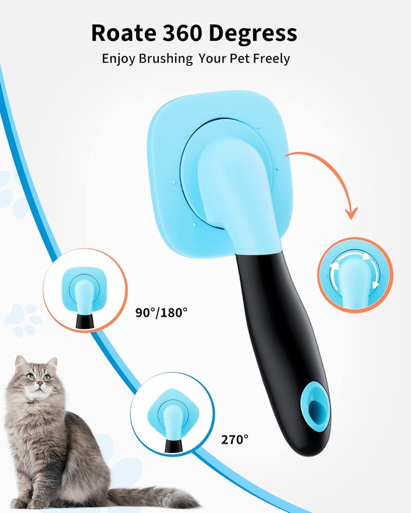 Glendan Dog & Cat Grooming Brush - Slicker Shedding Tool (Blue) - Image 3