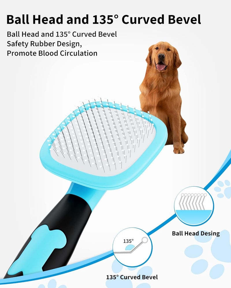 Glendan Dog & Cat Grooming Brush - Slicker Shedding Tool (Blue) - Image 2