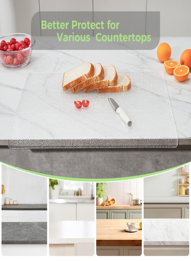 Carsonworks Acrylic Cutting Board with Counter Lip, Large Textured Clear Non Slip Cutting Board for Kitchen Countertop Protection(17.7"X23.6") - Image 3
