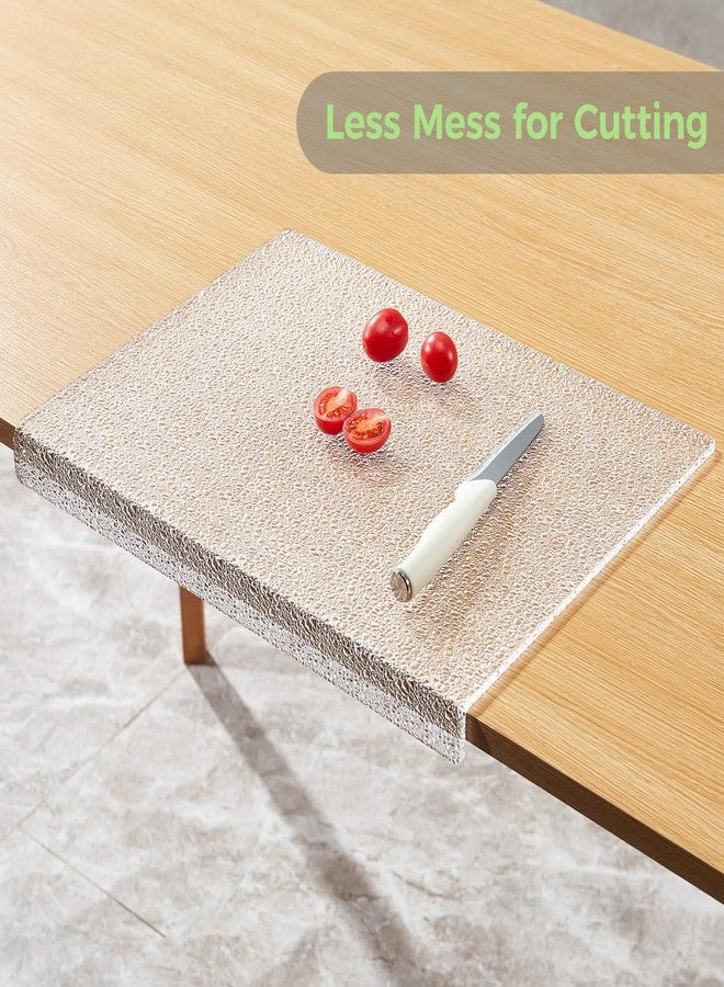 Carsonworks Acrylic Cutting Board with Counter Lip, Large Textured Clear Non Slip Cutting Board for Kitchen Countertop Protection(17.7"X23.6") - Image 4