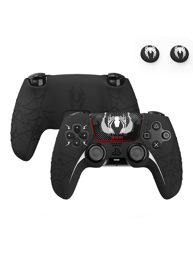Soft Silicone Case for PS5 Controller - Spider-Man Design, Full Protection Shell with Joystick Caps - Anti-Drop, Official PlayStation 5 Accessory Included