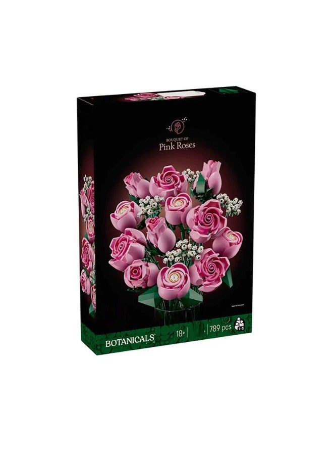 Botanicals Bouquet of Pink Roses Building Set (789) Pieces
