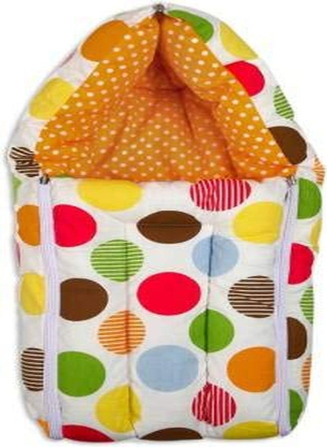 Soul Fiber by Urban Space 100% Cotton Baby Bedding Set with Mosquito Protective Net and with Pillow and Reversible Baby Sleeping Bag, Combo Baby Products (Polka Orange) - Image 4