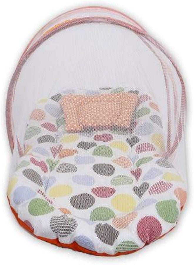 Soul Fiber by Urban Space 100% Cotton Baby Bedding Set with Mosquito Protective Net and with Pillow and Reversible Baby Sleeping Bag, Combo Baby Products (Polka Orange) - Image 2