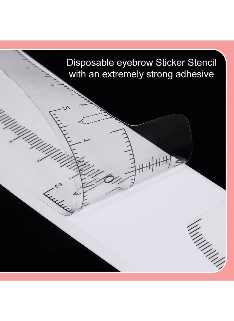 Goolsky 100 Pack Eyebrow Ruler, Disposable Brow Ruler Microblading Adhesive Eyebrow Sticker Stencil Guide Measuring Tool  - Image 3