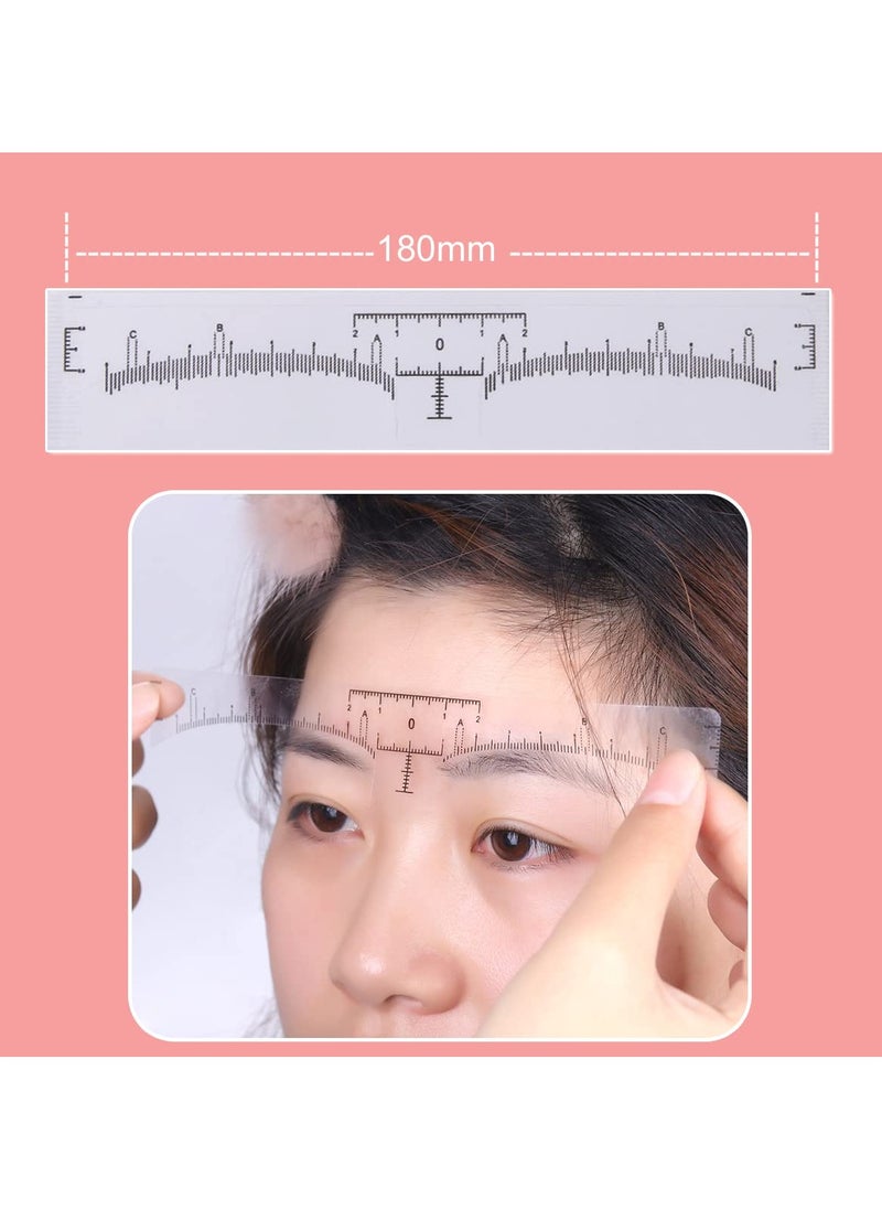 Goolsky 100 Pack Eyebrow Ruler, Disposable Brow Ruler Microblading Adhesive Eyebrow Sticker Stencil Guide Measuring Tool  - Image 4