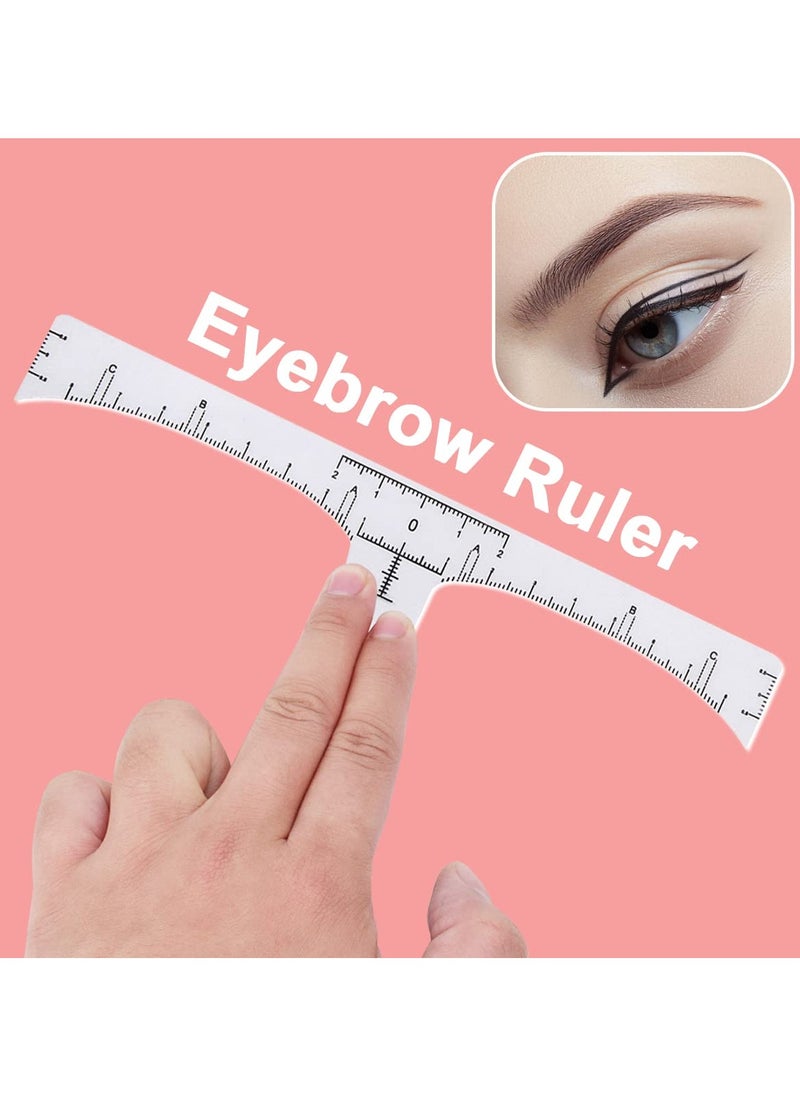 Goolsky 100 Pack Eyebrow Ruler, Disposable Brow Ruler Microblading Adhesive Eyebrow Sticker Stencil Guide Measuring Tool  - Image 5