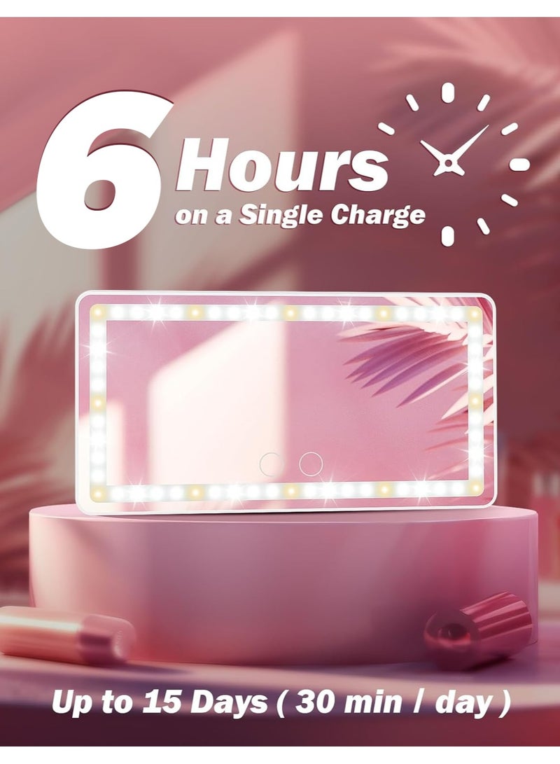 Oasisgalore Car Sun Visor Vanity Mirror with Lights, 60 LEDs, 3 Light Modes, Rechargeable & Dimmable Touch Control, Travel Makeup Mirror for Sedan, Truck, SUV - Image 3