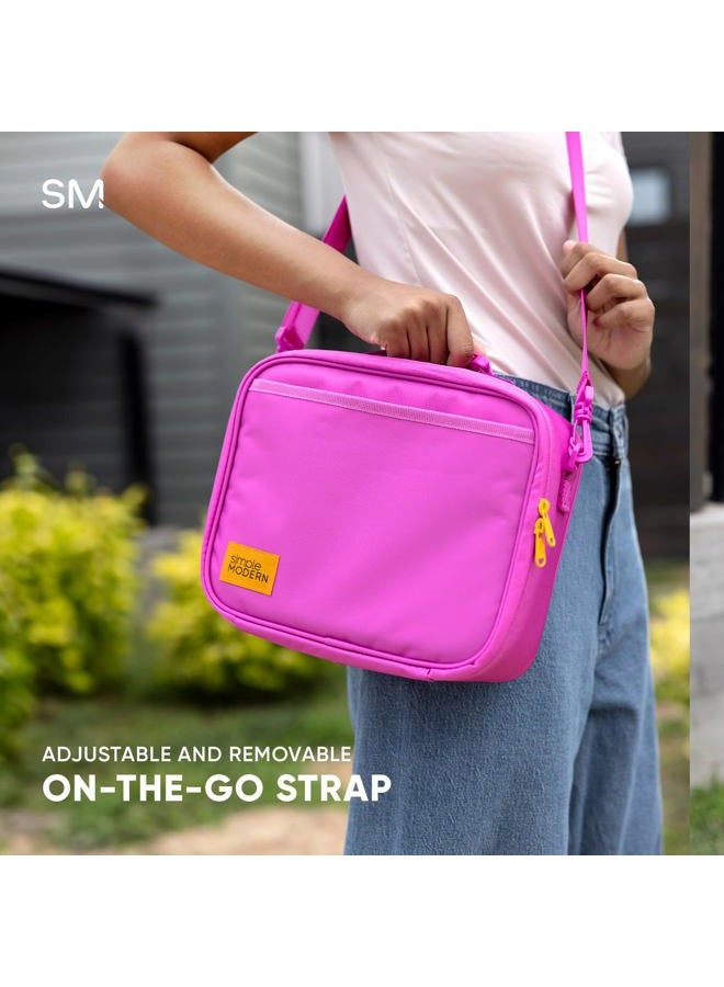 Simple Modern Hadley with Shoulder Strap | Lunch Box for Kids, Teens, and Adults | Insulated Bag for Girls, Boys, Women, Men | Meal Containers with Exterior and Interior Pockets | 80s Mix - Image 2