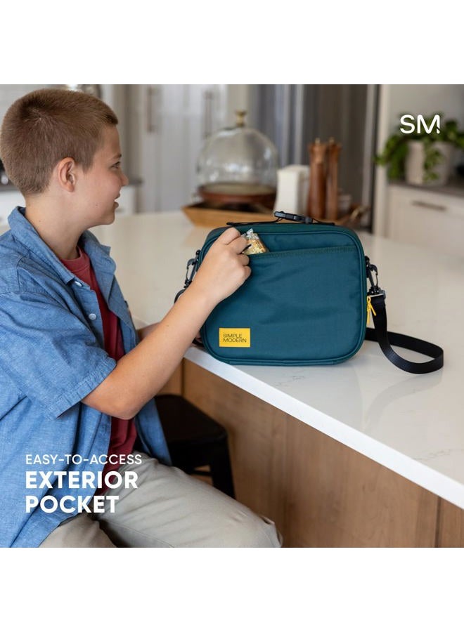 Simple Modern Hadley with Shoulder Strap | Lunch Box for Kids, Teens, and Adults | Insulated Bag for Girls, Boys, Women, Men | Meal Containers with Exterior and Interior Pockets | 80s Mix - Image 3