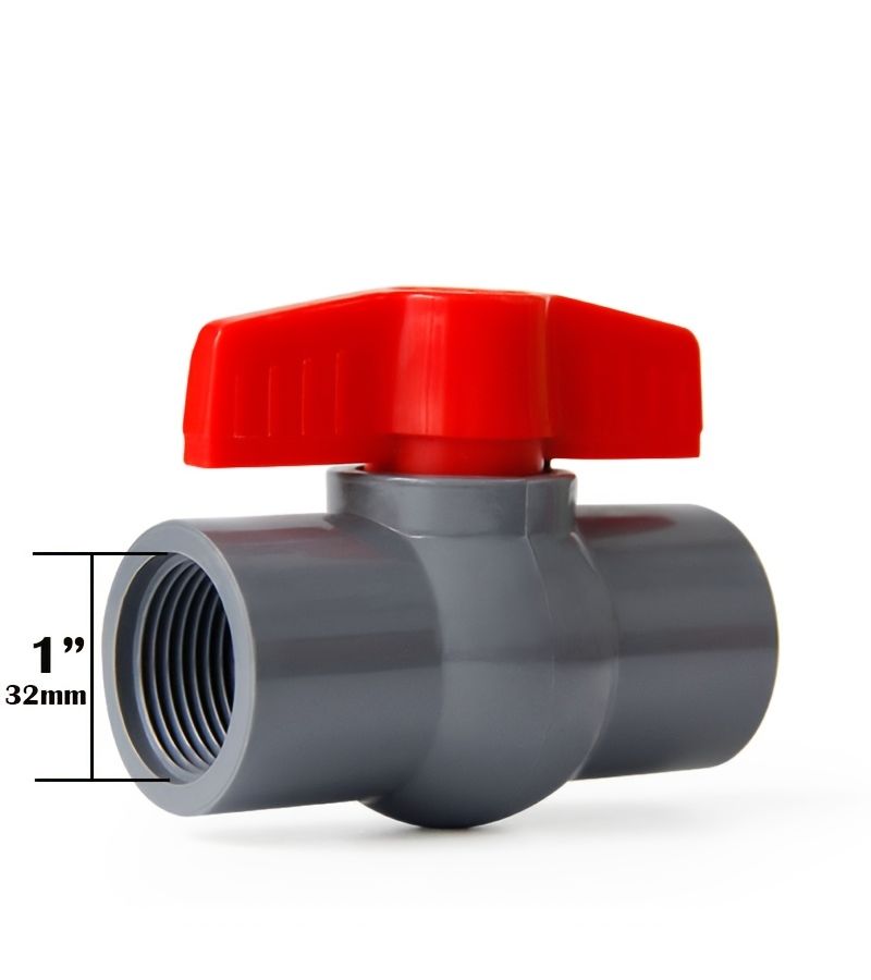 2 Pcs 32mm PVC Ball Valve Pipe Fitting Gray Shutoff Valve Switch - Image 5