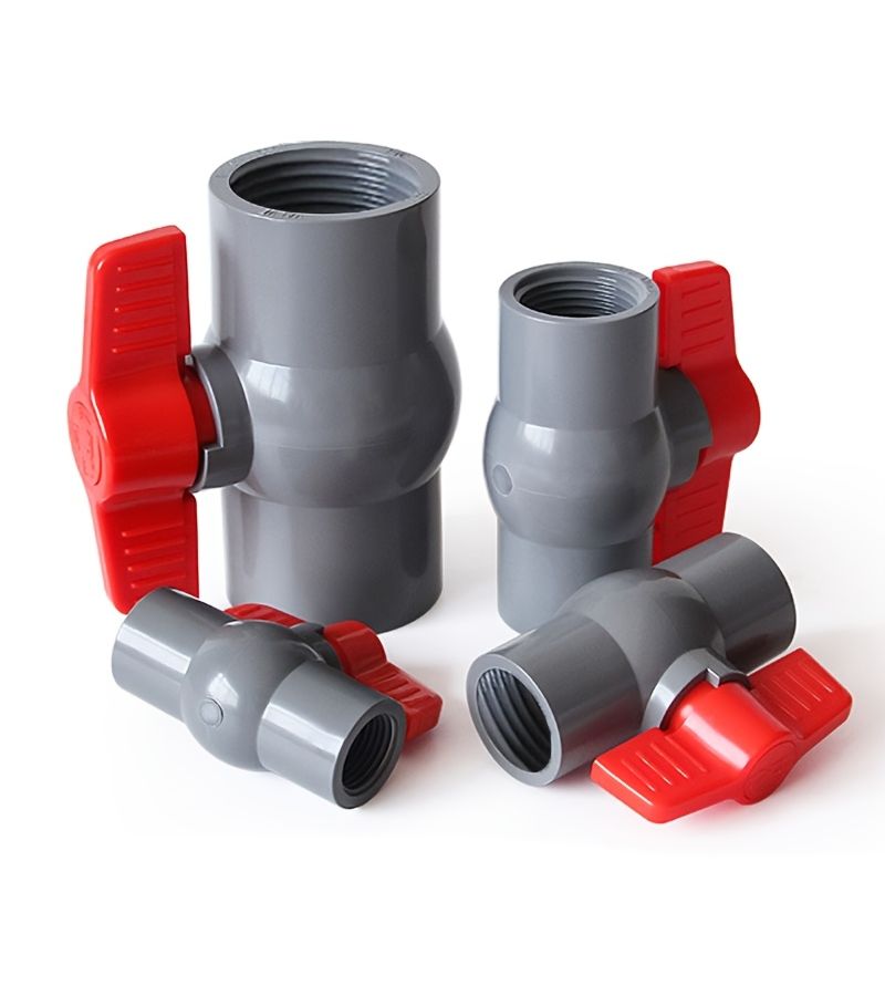 2 Pcs 32mm PVC Ball Valve Pipe Fitting Gray Shutoff Valve Switch - Image 2