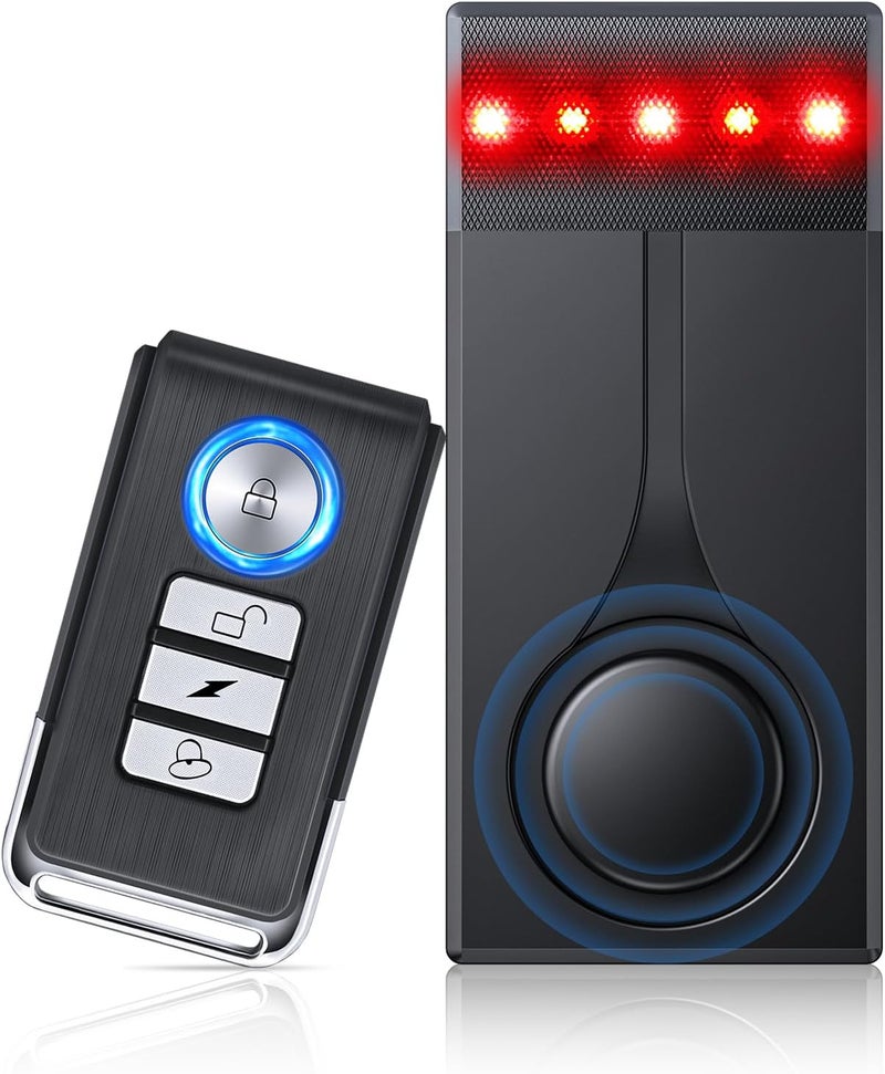 108dB Car Alarm System, Vehicle Anti-Theft Vibration Sensor Alarm & Red Light, Wireless Remote Anti Theft Car Device with Magnetic Install Design for Car, Truck - Image 1