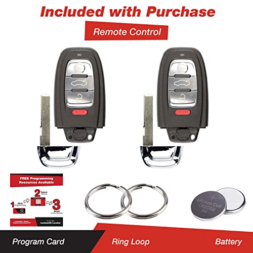 KeylessOption Keyless Entry Remote Control Car Smart Key Fob Replacement for Audi IYZFBSB802 (Pack of 2) - Image 2