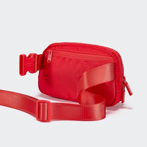 Pander Two Way Zipper Fanny Pack Nylon Everywhere Belt Bag for Women, Water Repellent Waist Packs, Crossbody Bags with Adjustable Strap (Red). - Image 3