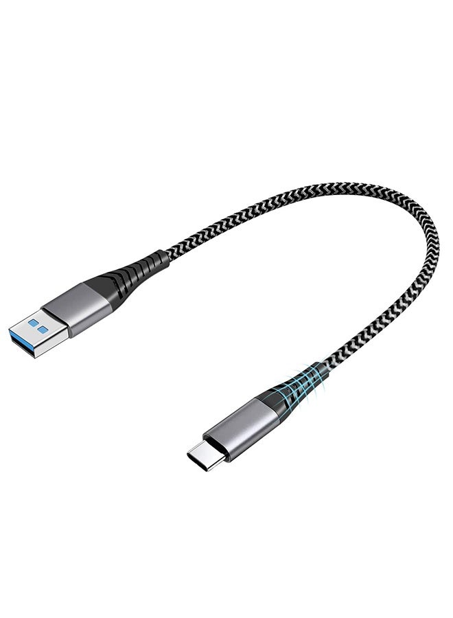 بشكل مختصر كابل USB C قصير بطول 15 سم من النوع A إلى النوع C 3A شاحن سريع سلك مضفر من النايلون يدعم Android Auto لمصدر الطاقة المحمول، لأجهزة iPhone 17/ 16/16 Pro Max/Pro/Plus/15، ولأجهزة Samsung Galaxy S25 S24 S23 A56 Flip 7/6 Fold 7/6 - Image 1