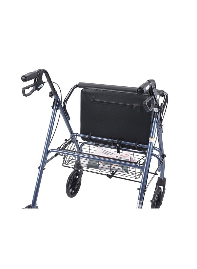 Drive Medical 10215BL-1 Bariatric Foldable Rollator Walker with Seat, Blue - Image 5