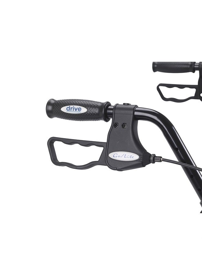 Drive Medical 10215BL-1 Bariatric Foldable Rollator Walker with Seat, Blue - Image 3