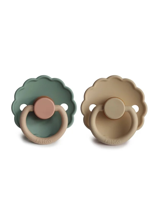 فريج Daisy Latex Baby Pacifier 0-6M 2-Pack Willow/Croissant -Size 1