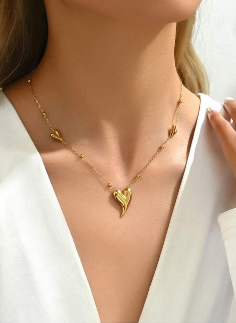 إيكوال سلسال نسائي أنيق من الاستانلس ستيل مطلي باللون الذهبي - Image 1