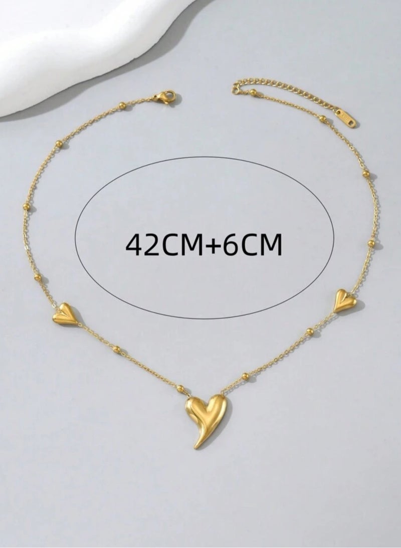 إيكوال سلسال نسائي أنيق من الاستانلس ستيل مطلي باللون الذهبي - Image 4